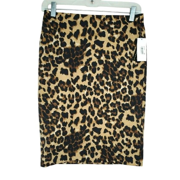 Grace Elements Expresso Multi Leopard Print Cotton Spandex XS Fitted Skirt - Picture 1 of 8